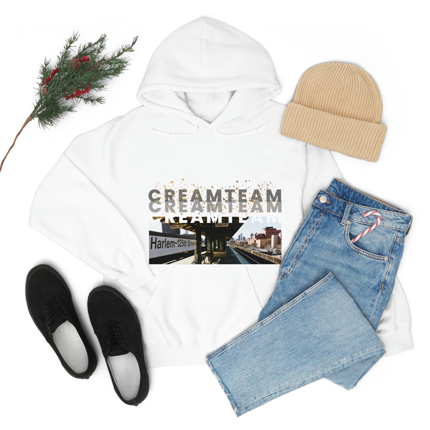Cream Team Hooded Sweatshirt