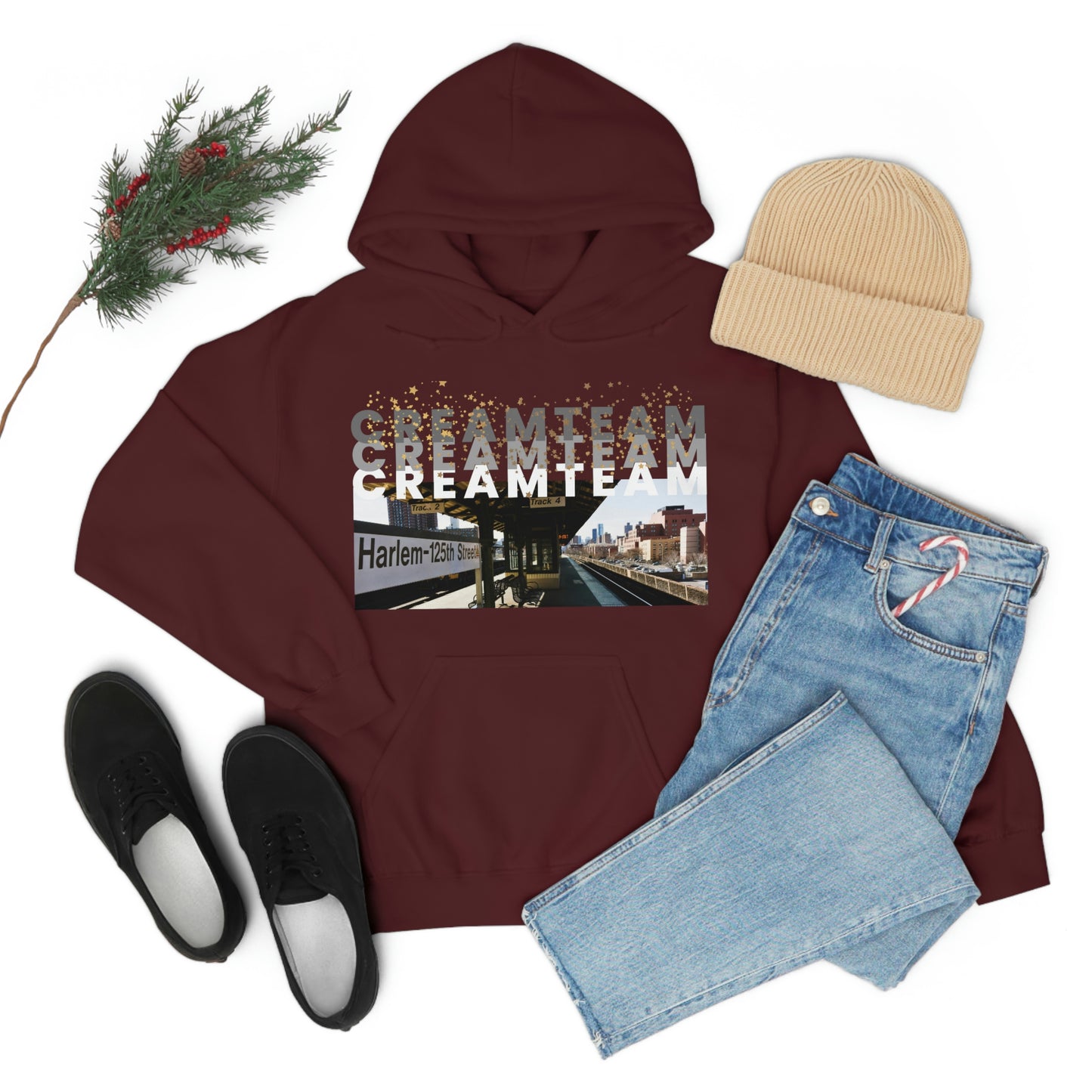 Cream Team Hooded Sweatshirt