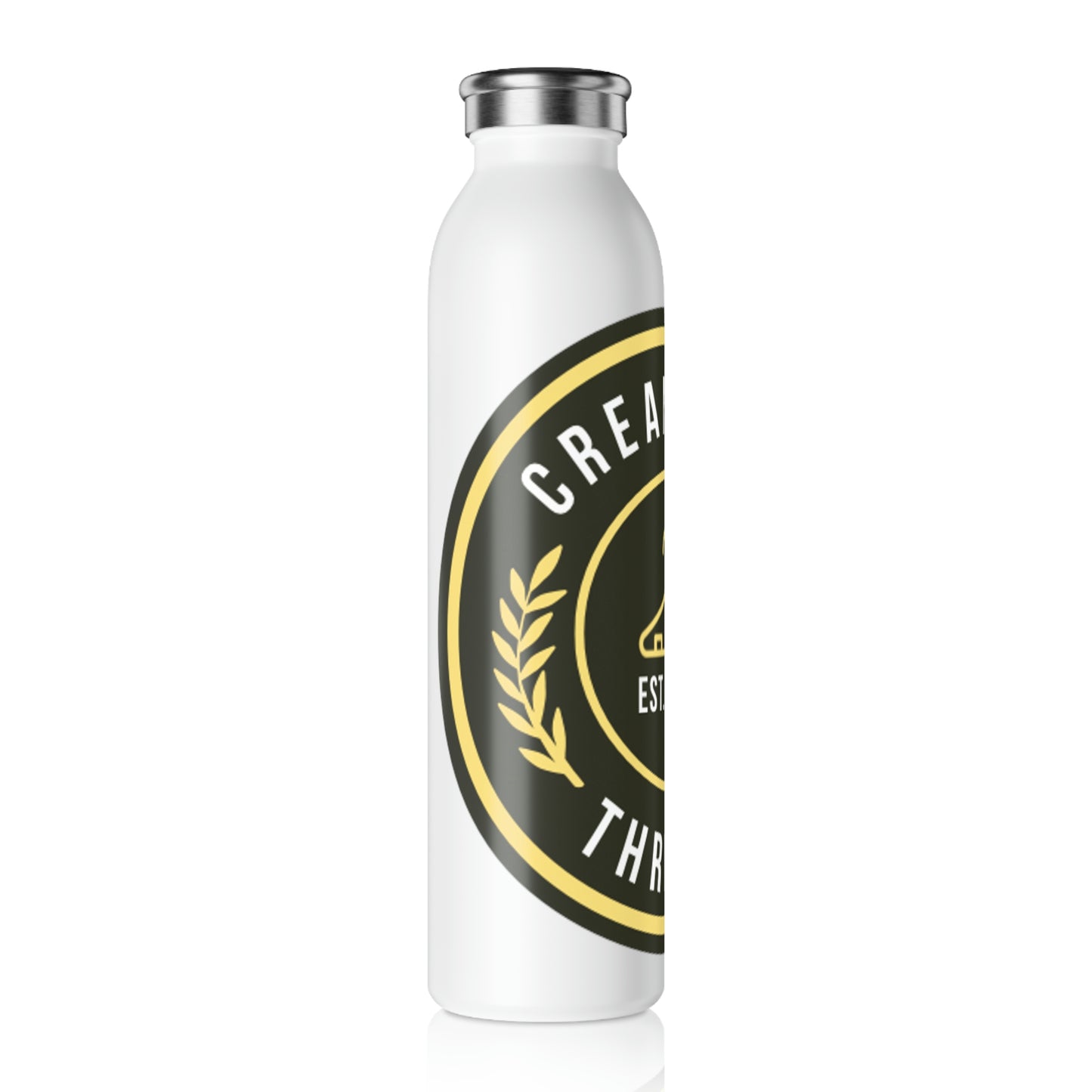 Cream Team Logo Water Bottle
