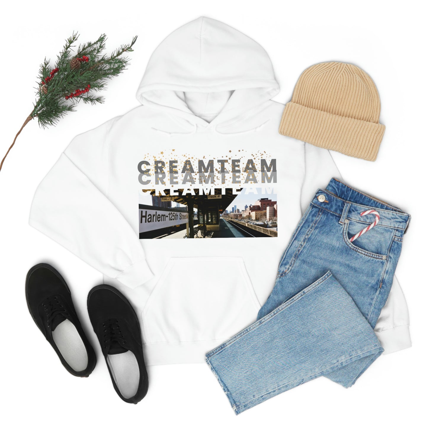 Cream Team Hooded Sweatshirt