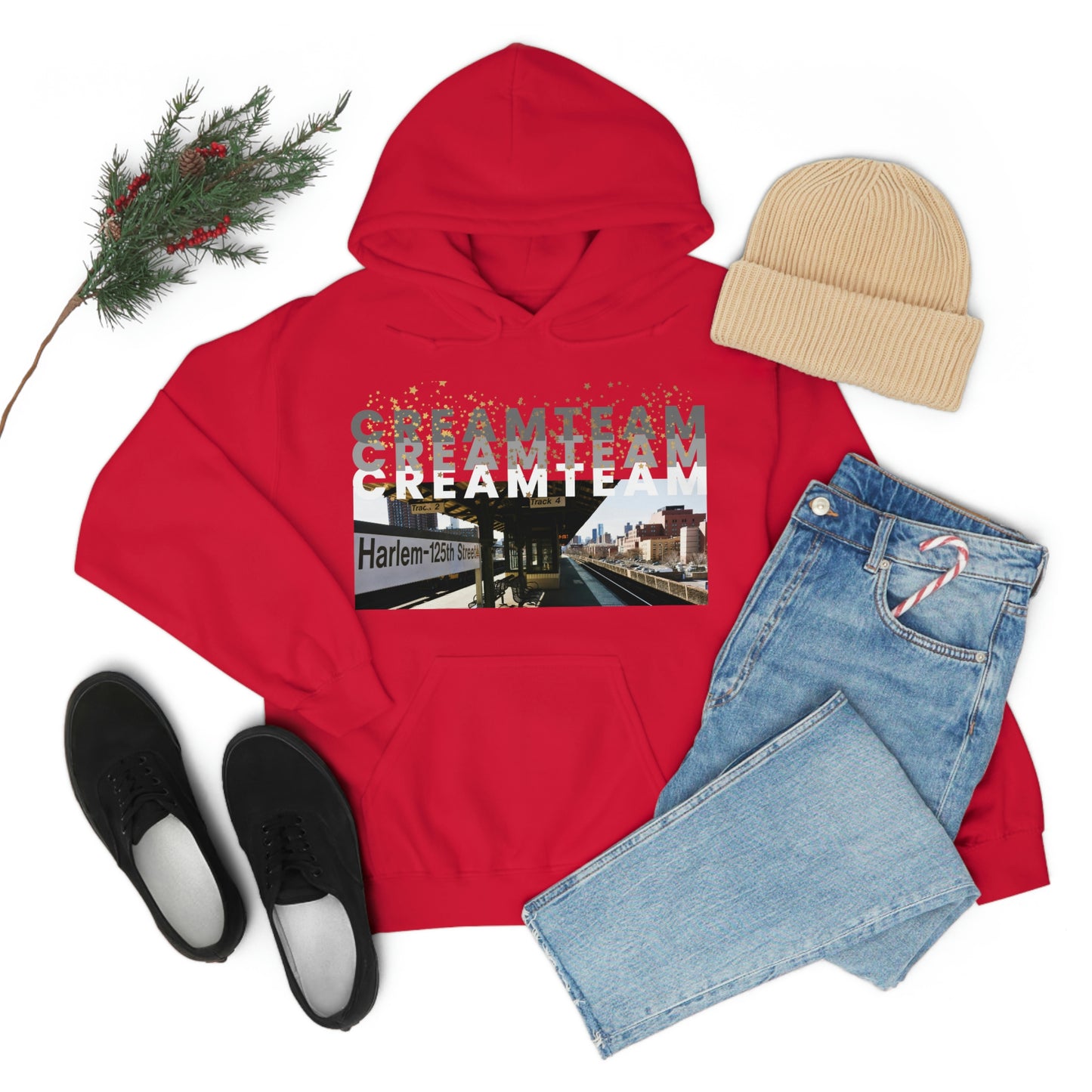 Cream Team Hooded Sweatshirt