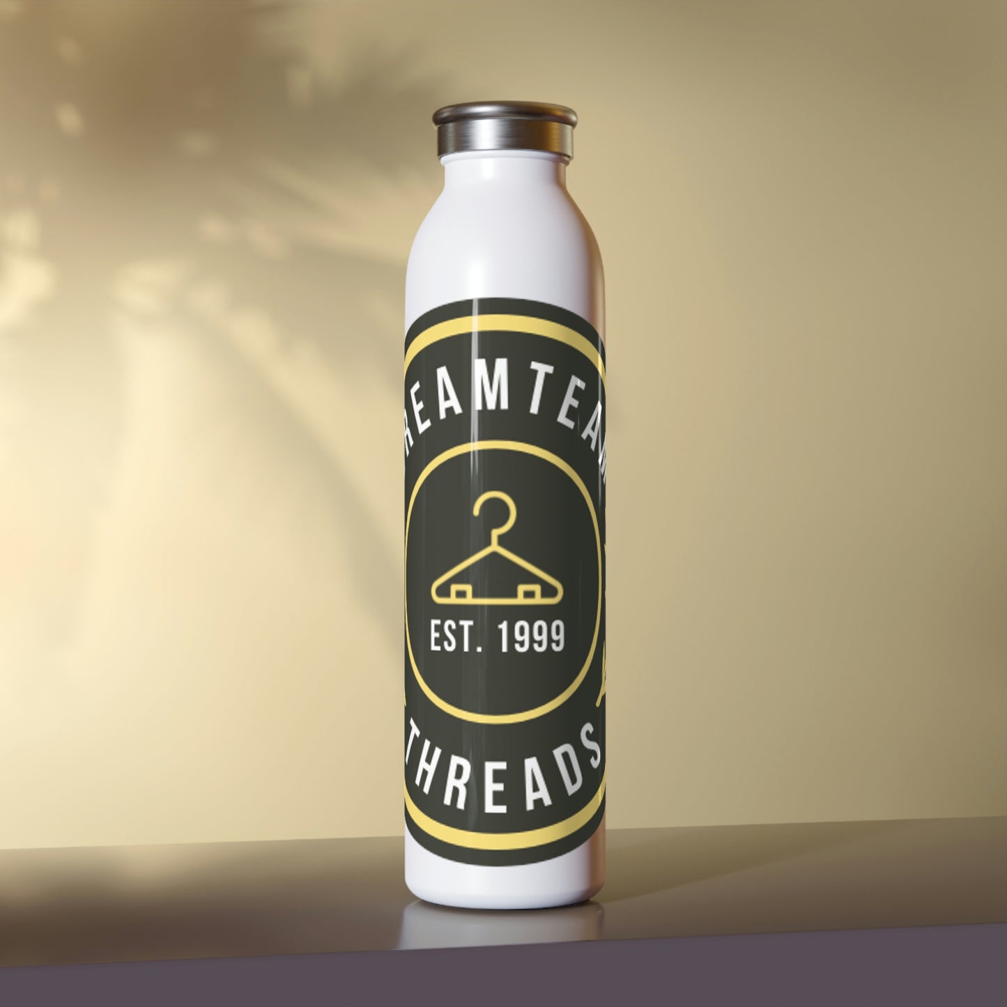 Cream Team Logo Water Bottle