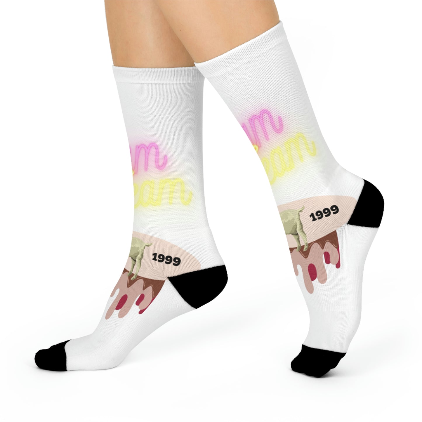 Cream Team Crew Socks